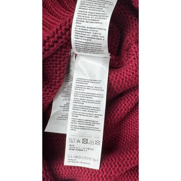 Armani Exchange Full-Zip Knit Sweater XXL Red Nordic Pattern Wool Blend Ribbed C - Picture 9 of 15